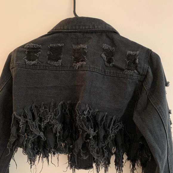 THRILL Cropped Half Jean Jacket - Junior Size - Picture 3 of 4